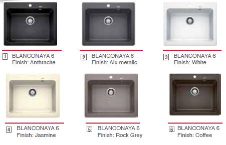  Naya 6 ,  Single Bowl Sink without Drain Board Collection Single Bowl, 615x510x200 545x400,  Rock Grey
