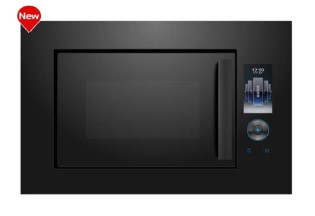 28L TFT Built-in Microwave oven, with grill and convection , Large TFT display with adaptive touch control, Black Glass Design, Black aluminium handle, Flat bed design (no turntable), 3D convection cooking, Auto cook menu, Fits in 45mm*60mm Niche Carcass
