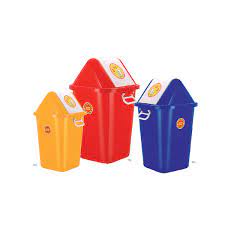 Square Type Swing Bin Capacity: 12 to 15 Ltr Color: Red, Green, Blue & Yellow